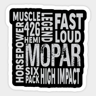 Muscle Hemi Mopar Fast Loud Sticker